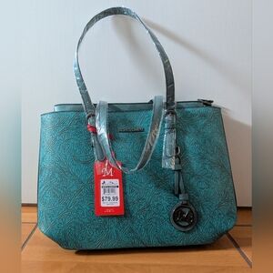 NWT Montana West Turquoise Embossed Tote Set